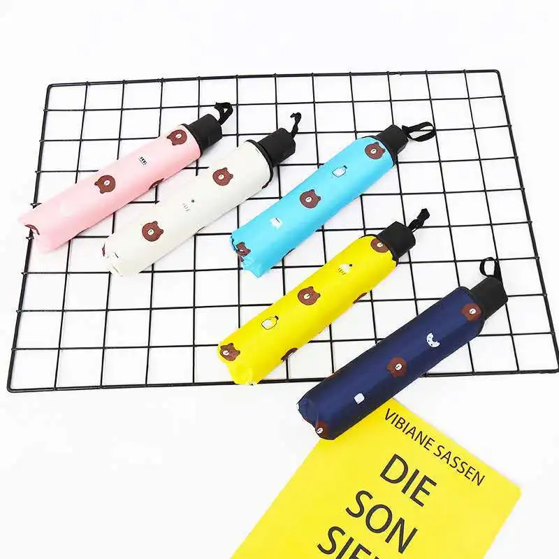 Новый стильный виниловый Зонт с мультяшным медведем Солнцезащитный зонт в