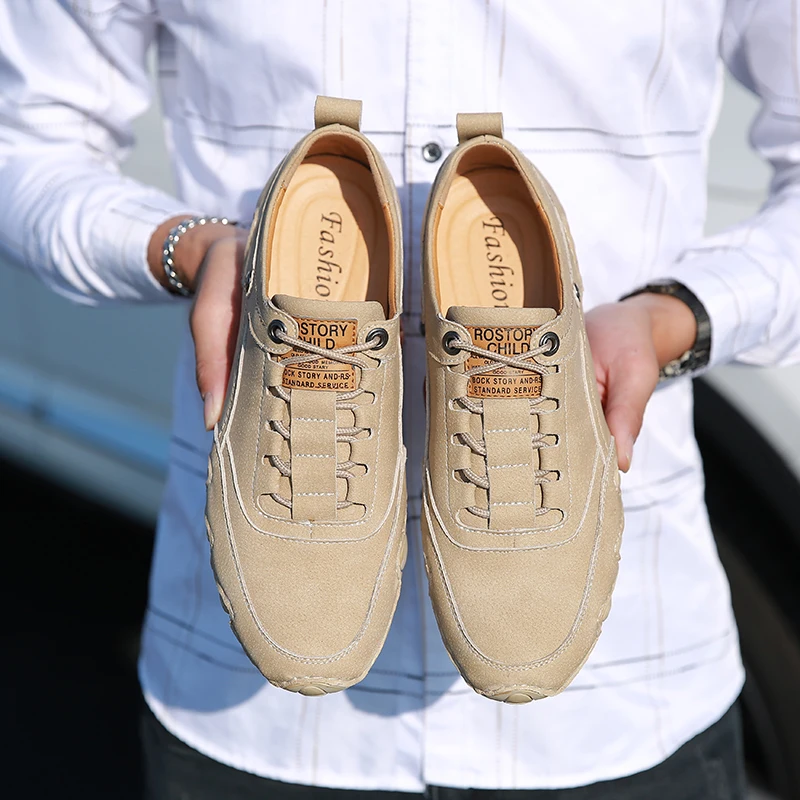 

Casual Sneaker Leather Shoes For Men Loafers Scarpa Uomo Mens Formal Breathable Zapatos Hombre Genuine Man Sneakers