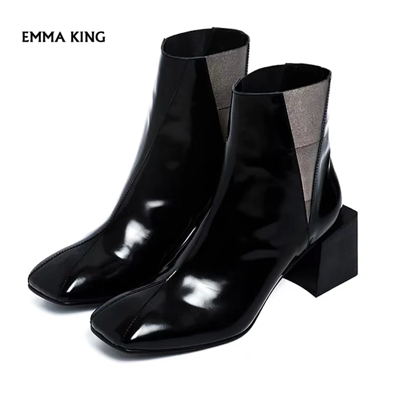 Botas mujer Новинка 2019 года Женские Ботильоны на каблуке красного цвета Ботинки martin