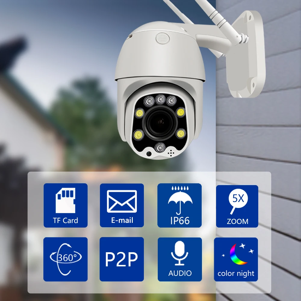 IP Camera Video Surveillance 3G 4G Sim Card Outdoor CCTV Videcam Security Protection PTZ Speed Dome TF Slot 5X Optical Zoom |