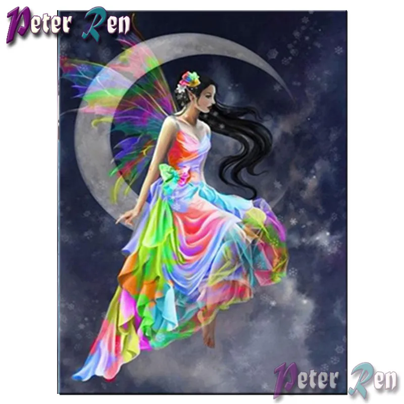 

5d diamond Painting Cross Stitch DIY full Square\Round diamond Embroidery Rhinestone Girl fairy moon picture Handmade girl gift