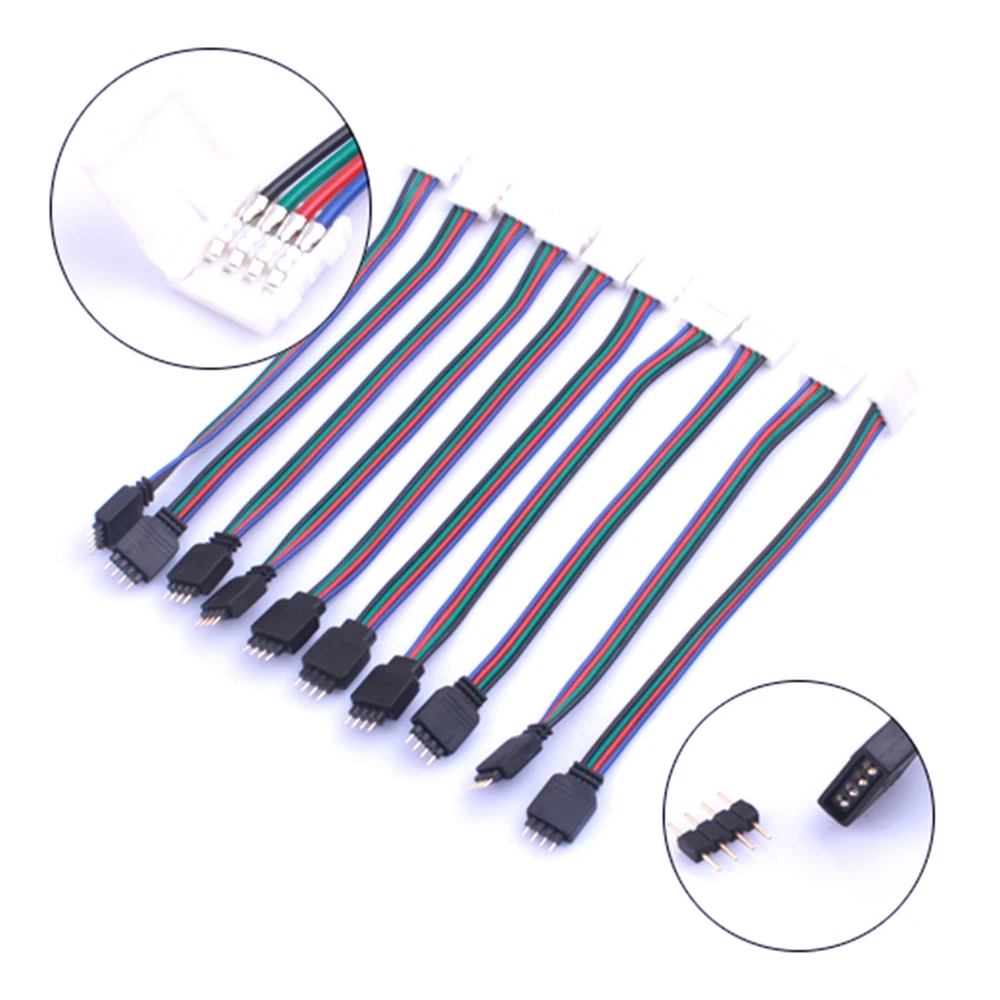 

1/5/10pcs 4pin 10mm RGB LED Strip Connector Free Welding Connector for 5050 SMD RGB LED Strip Connector Accessories