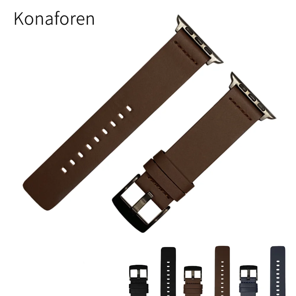 Ремешок из натуральной кожи для apple watch 44 мм 40 5 4 38 42 iwatch 3/2/1 сменный Браслет|Ремешки