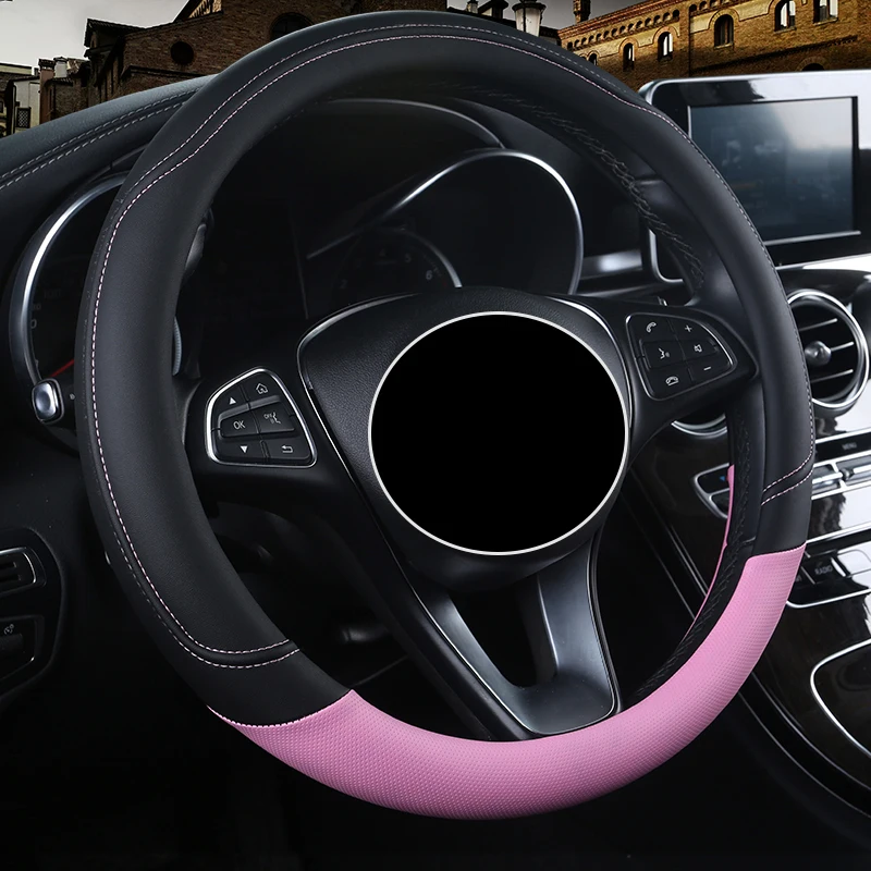 Leather Car Steeting Wheel covers For Geely all models Emgrand EC7 GS GL GT GC9 EC8 X7 FE1 GX7 SC6 SX7 GX2 car accessories styli |