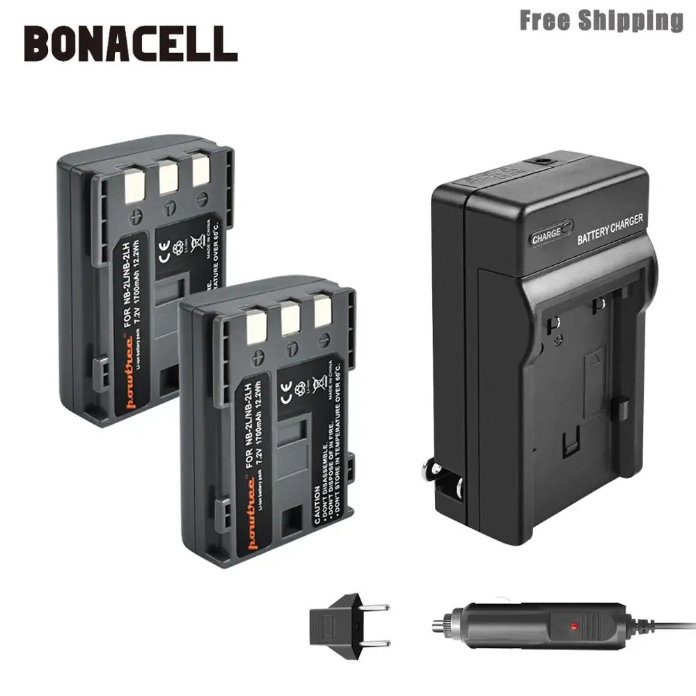 Bonacell 1700 мАч NB-2L NB2L NB-2LH NB 2LH NB2LH камера батарея + зарядное устройство для Canon Rebel XT XTi