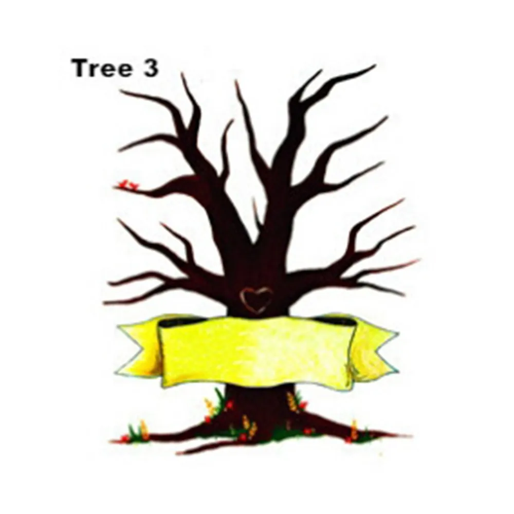 Tree 3 40x30 см Индивидуальная Свадебная Подпись Гостевая книга креативный в форме сердца ветви знак отпечатки пальца в дереве для вечерние входа - Цвет: Tree 3