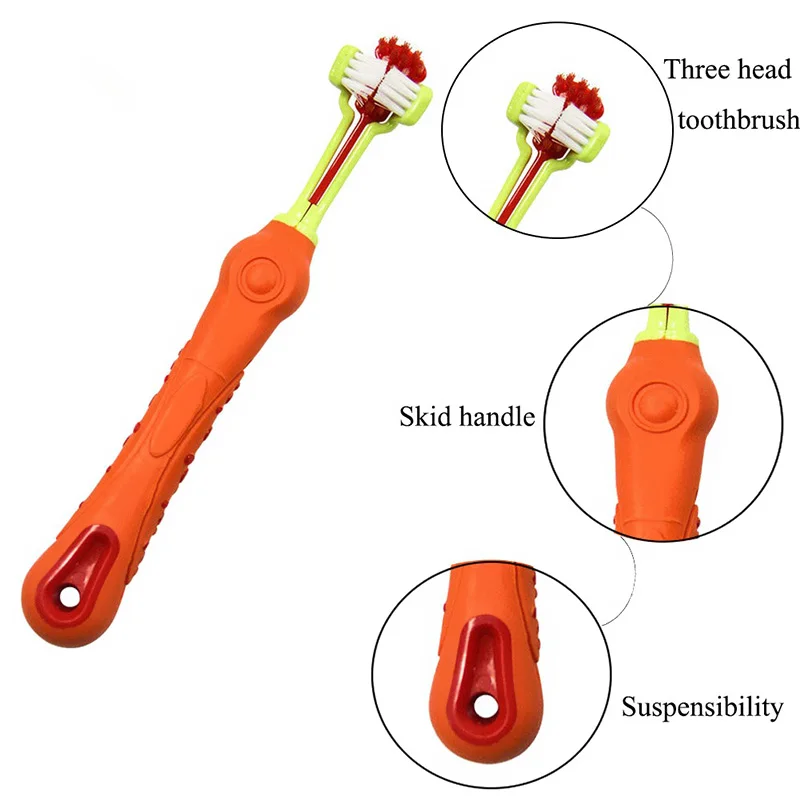 Three Sided Pet Toothbrush Theeth Cleaning Dog Brush Addition Bad Breath Tartar Teeth Care Cat Mouth Products |