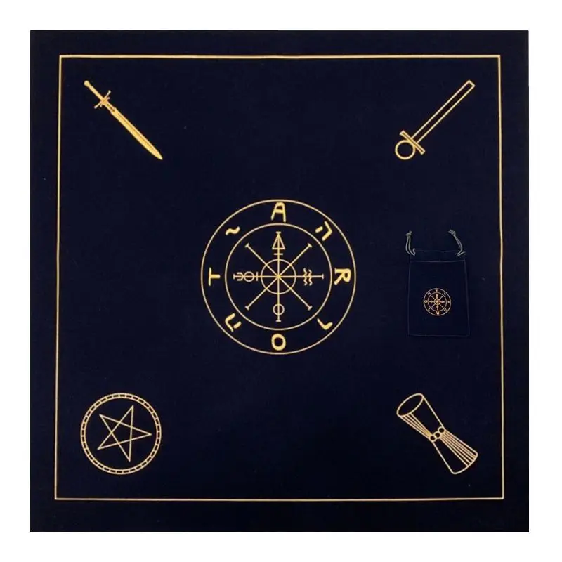 

Altar Tarot Cloth Velvet Tarot Cards Tablecloth with Bag Oracle Divination Playing Card Pad Board Game Accessories