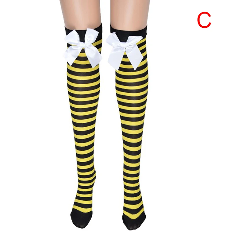 

Party Christmas Cosplay Stockings Knee High Socks Women Green/White/Stripe/Snowball/Bowknot Funny Socks New Arrival