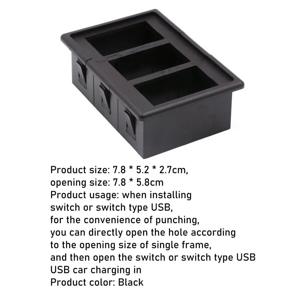 

CS-429A2 Switch Clip Panel Waterproof Easy to Install ABS 3-slot USB Switch Panel for Car