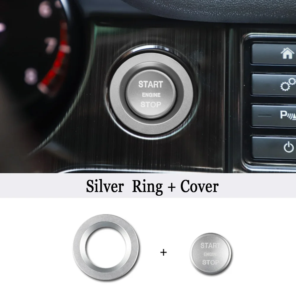 Для Land Rover Discovery4 V SPORT LR Range Rover Sport Car кнопка запуска стоп декоративное кольцо накладка L462 L550 наклейка для автомобиля - Название цвета: silver ring cover