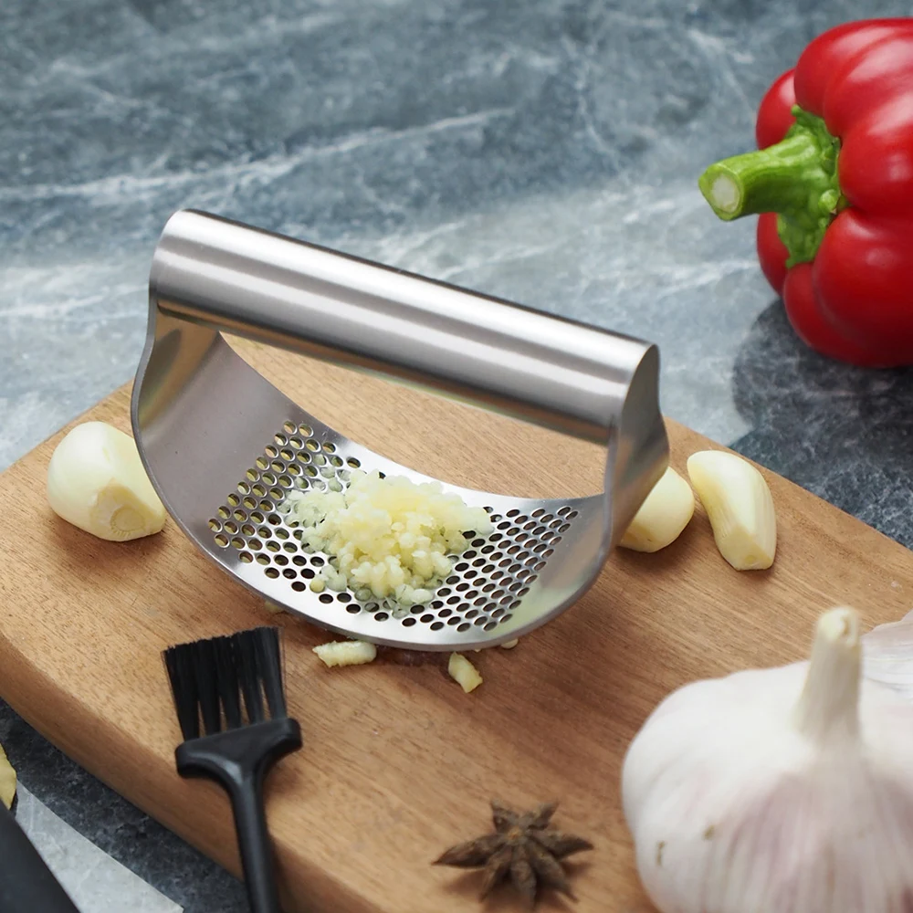 

Stainless Steel Garlic Press Rocker Manual Garlic Rocker Crusher Garlic Chopper Mincer Press Kitchen Garlic Masher