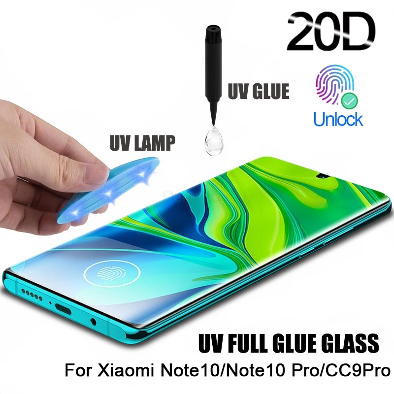 Закаленное стекло с жидким клеем для Xiaomi Mi CC9 11 Note 10 Pro полное покрытие Защитная