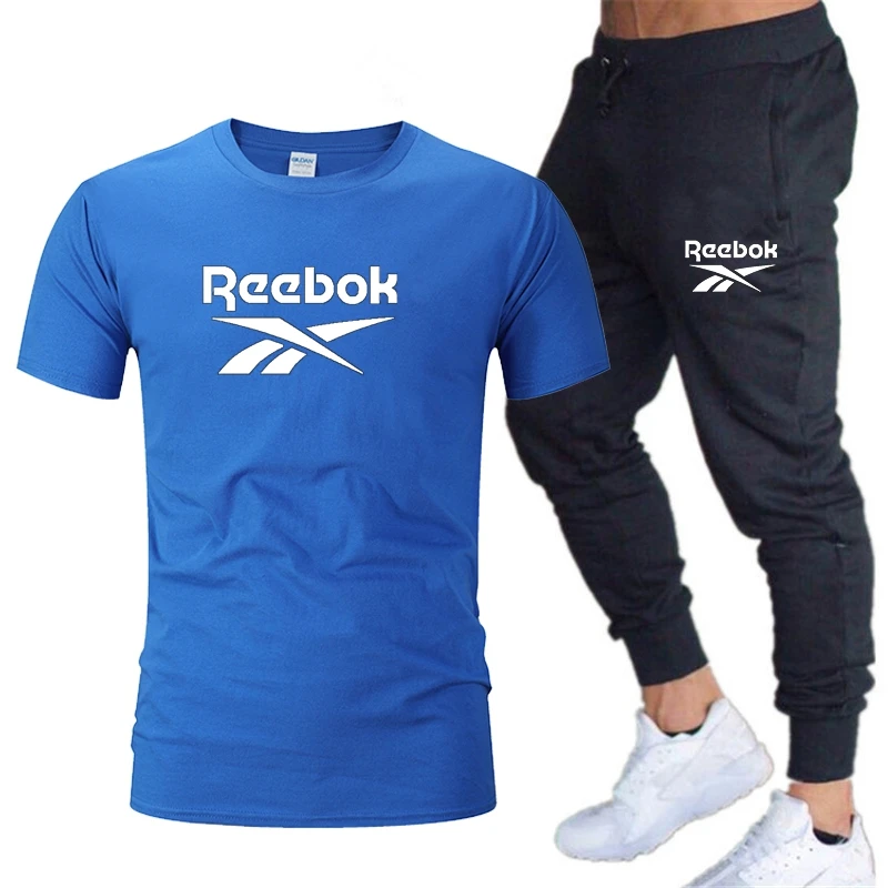 

2021 New T-shirt 2 Pieces Sets Tracksuit Printing Men Short Sleeves+pants Pullover Sportwear Suit Casual Sports Men Clothes