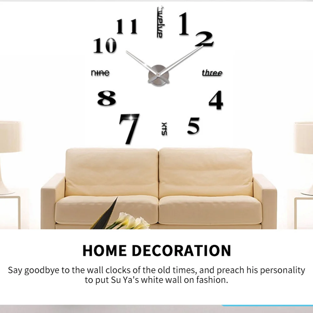 3D Съемная самоклеящаяся художественная карта настенная наклейка настенные часы