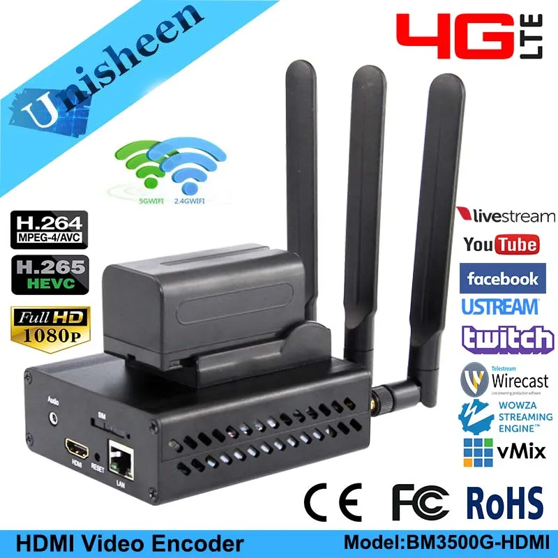 

4G LTE H.264 H.265 HDMI коробка кодировщика видеозахвата SRT RTMP передатчик 1080p