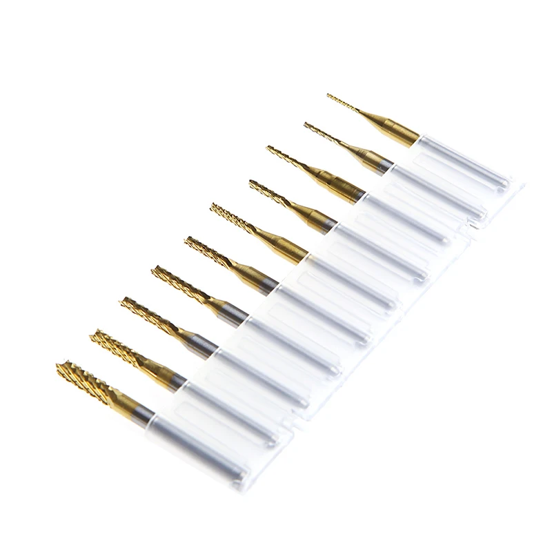 

10Pcs 1/8'' 0.8-3.175mm PCB Drill Bit Engraving Cutter Rotary CNC End Mill Set