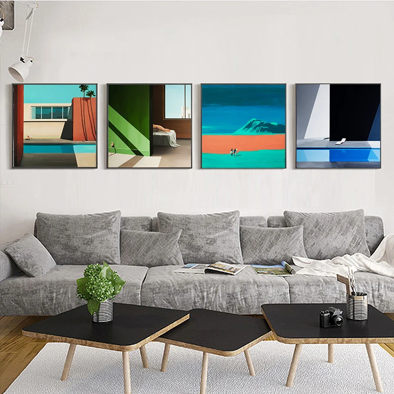 Красочные архитектурные пейзажи скандинавский холст постер картина