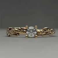 vintage jewelry unique tree vine shape zirconia ladies ring engagement wedding ring girls party glamour accessories
