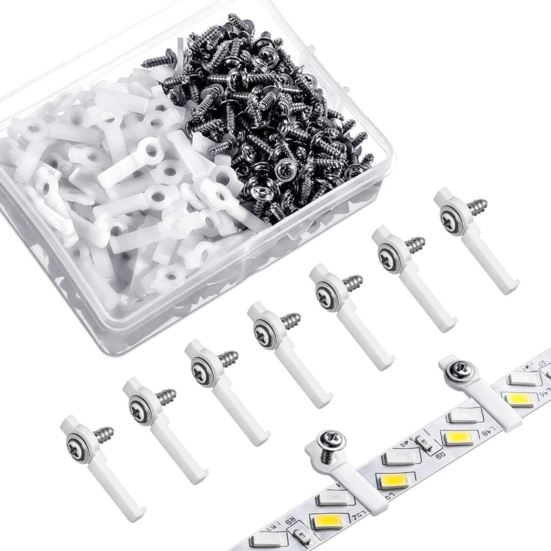 

10 Mm Wide 200 Pcs LED Light Clips Set, Strip Light Mounting Clips With Waterproof 3528/5050 LED Light Strip