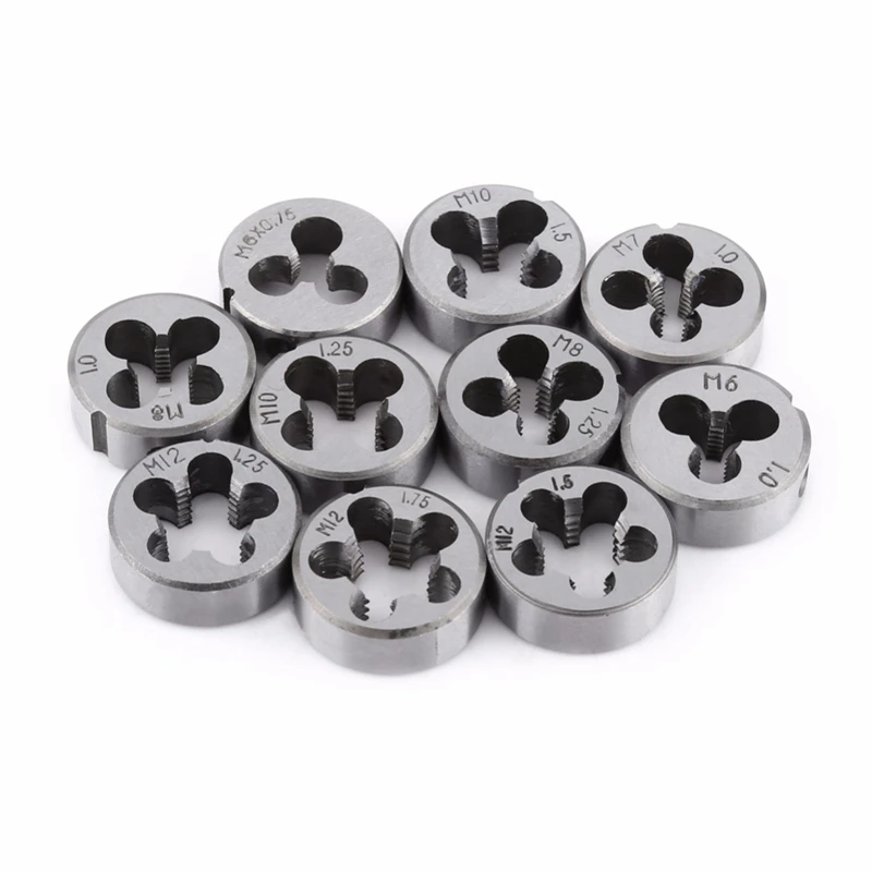 11Pcs/Set Die Wrench Kit High Speed Steel Screw Thread Cutting Straight Flute Hand Tapping Tap Access | Дом и сад