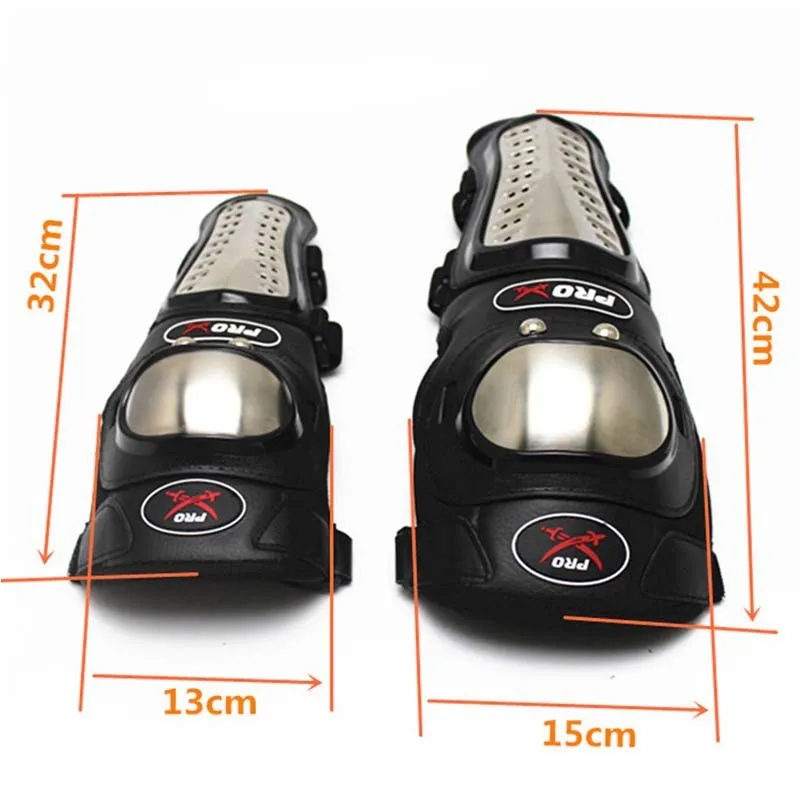 

Black Motorcycle Kneepad EVA Motorcycle Protectors Elbow Pads Safety Gear Stainless Stee 4Pcs Sets