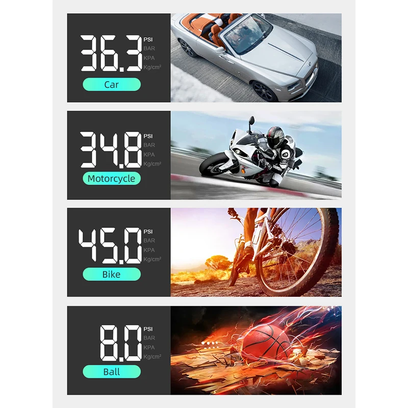 Barato Inflador De Neumáticos Portátil, Bomba Para Bicicleta Eléctrica, Mini Compresor De Mano Para Bolas De Motocicletas Y Coche Con Pantalla LCD, JDH88