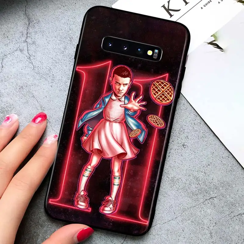 

Stranger Things cartoon for Samsung Galaxy S21 Ultra Plus Note 20 10 9 8 S10 S9 S8 S7 S6 Edge Plus Black Phone Case