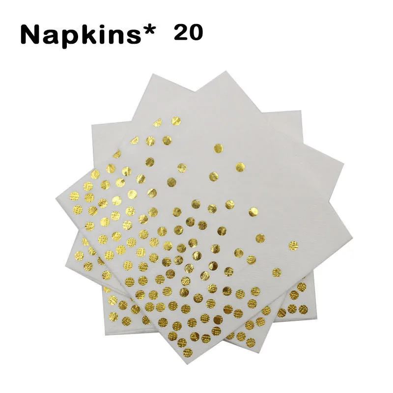 Napkins 20pcs 10 шт Свадебные украшения одноразовая посуда бумажные соломинки тарелки салфетки для стаканчиков детский душ День Рождения Декор предметы для вечеринки, сувениры - Цвет: Napkins 20pcs