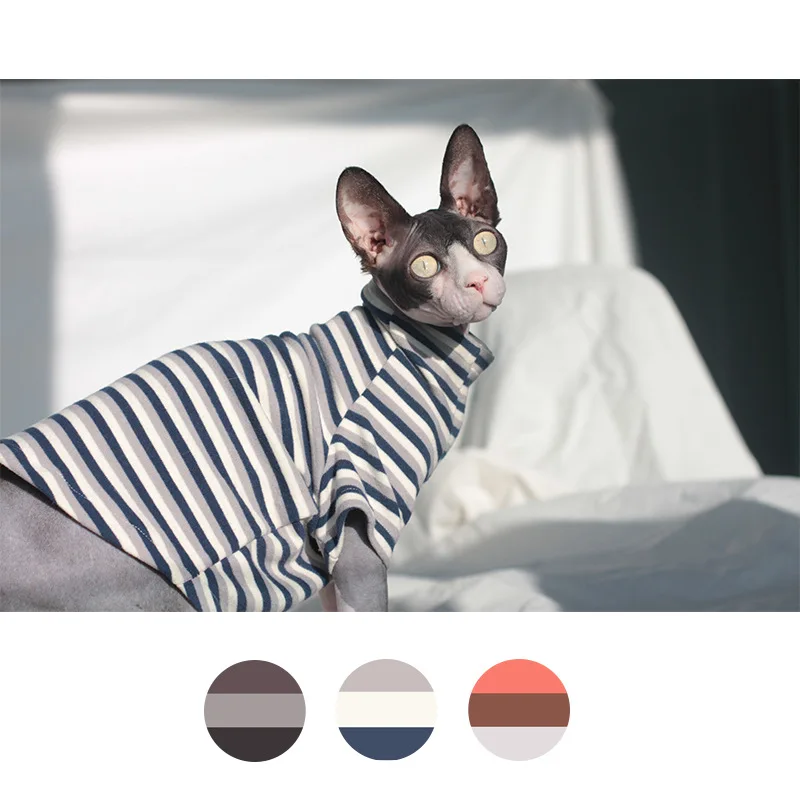 

Sphinx Cat Clothes Dralon Soft Warm Elastic Base Shirt Autumn and Winter Clothing for Cats Devon Rex Hairless Cat Hoodie