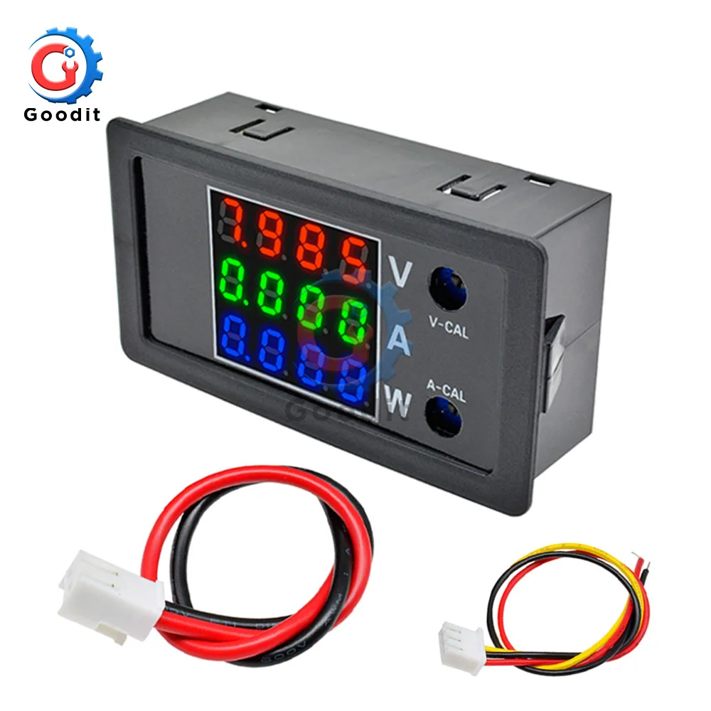 Цифровой измеритель напряжения и мощности 100 В постоянного тока 10 А 1000 Вт с ЖК