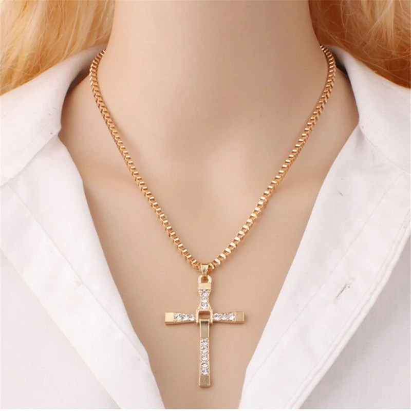 Мужская цепь с искусственным черным ожерельем длинное мужское ожерелье кулоном христианское искусственное