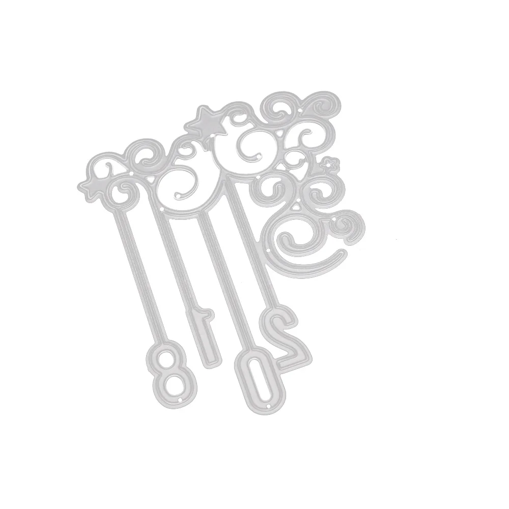 2020 цифры 2018 металлические Вырубные штампы кружевные украшения вырезанные