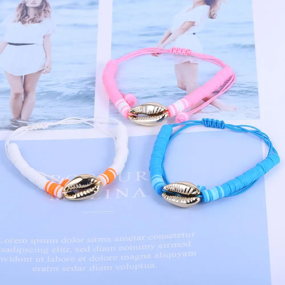 Модные богемные модные комплекты браслетов из 3 предметов Регулируемый морской