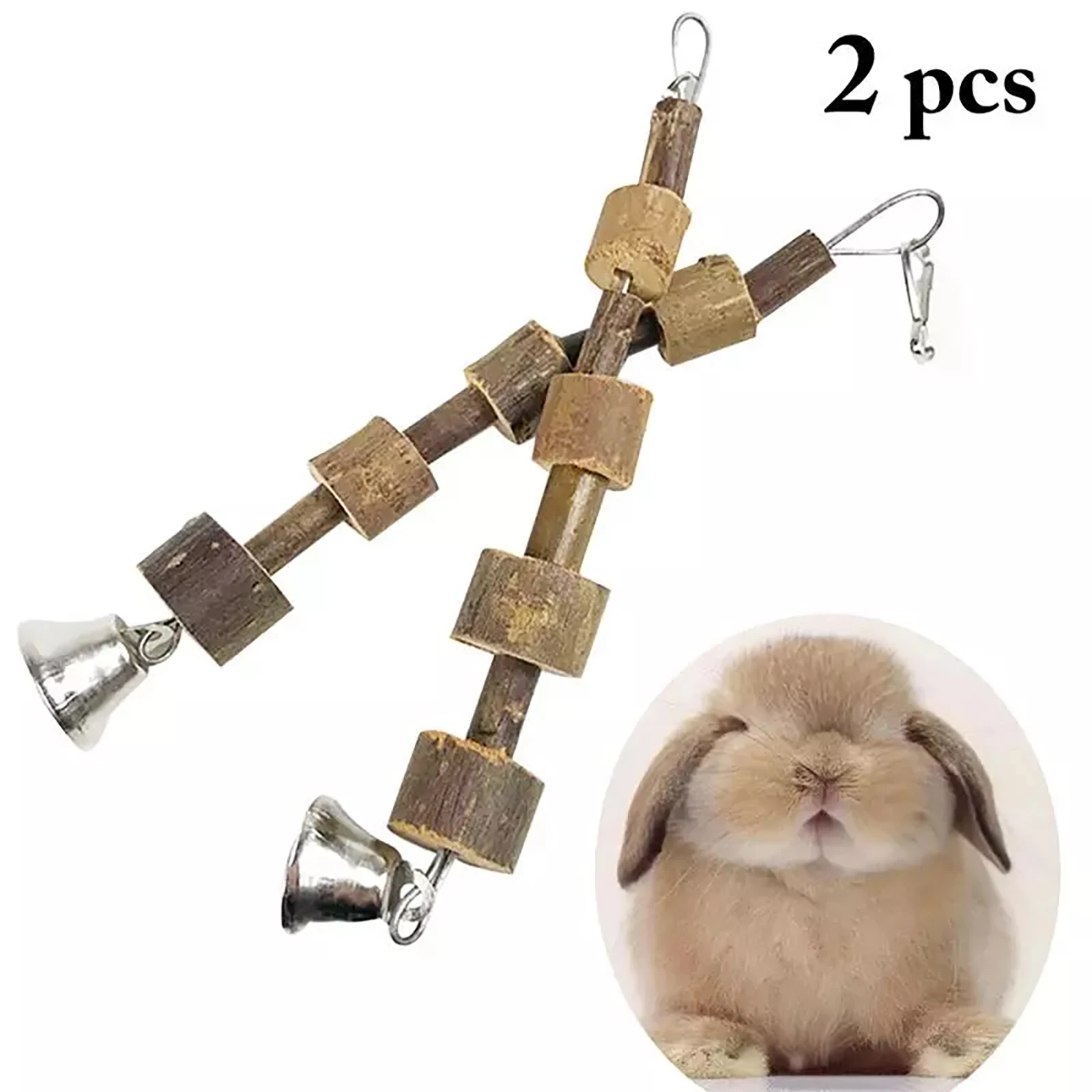 Игрушки для животных деревянные подвесные хомяки кроликов Колокольчик моляров