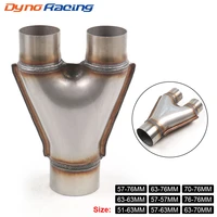 universal custom car exhaust y pipe stainless steel exhaust y type pipe adapter connector tube cone bx102125