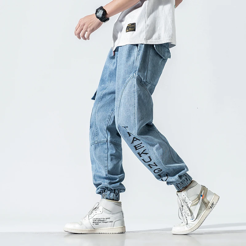 Denim Vintage Washed Retro Trousers Erkek Pantolon Calca Jean Masculina Fashion Men Hip Hop Baggy Loose Fit Harem Pant | Мужская одежда