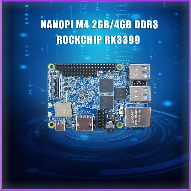 Макетная плата NanoPi M4 RK3399 модуль eMMC 2 ГБ/4 ГБ радиатор двухчастотный Wi Fi + bluetooth 4 1