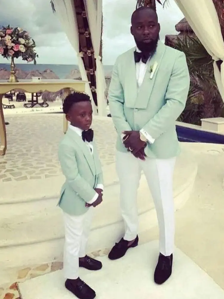 

Mint Green 2 Pcs Mens Tuxedo Groom Suits Men for Wedding Boy Suits Best Man Blazer Jacket Pants Prom Party Terno Masc