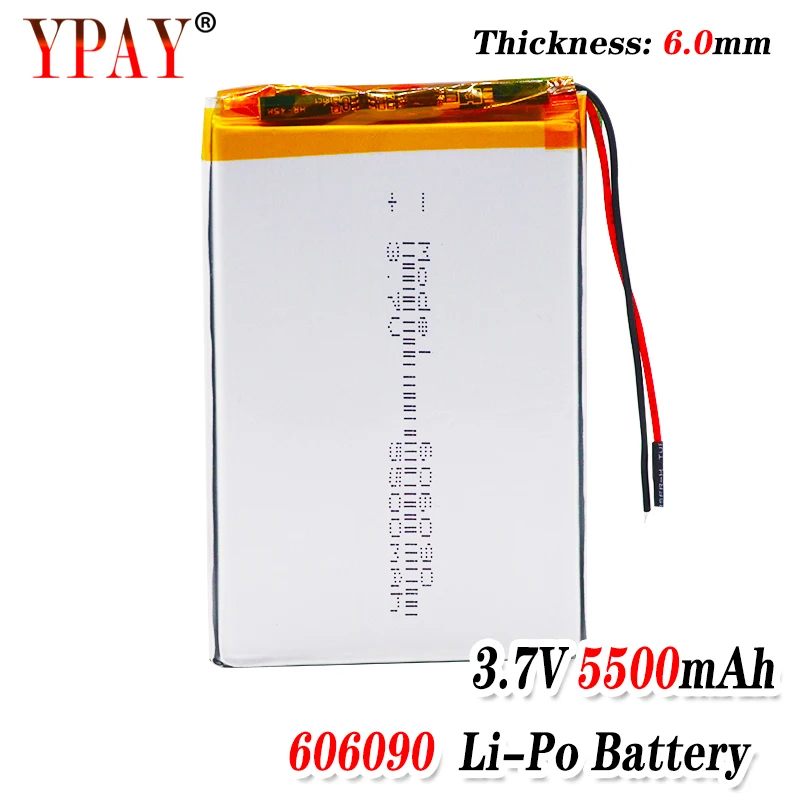 1/2/4 шт/партия перезаряжаемые Премиум 606090 3 7 V Вольт 5500mAh литий полимерные литиевые