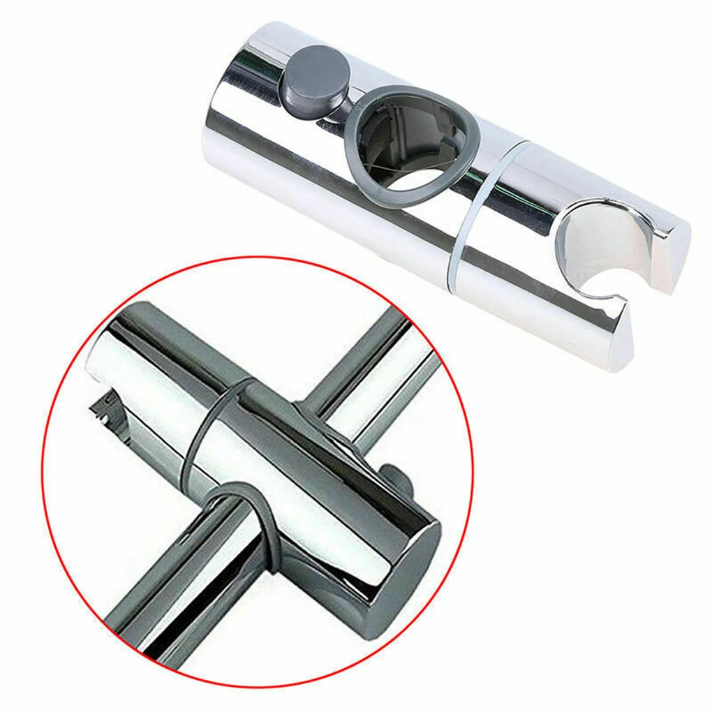 

Universal 25mm Adjustable Hand Shower Rail Head Bracket Holder for Slide Bar Slider Clamp Bathroom ABS Chrome Plated