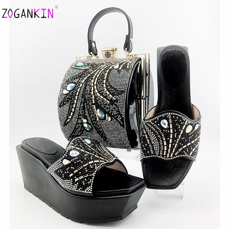 2020 комплект из обуви и сумки кожи в африканском стиле Лидер продаж туфель сумочки