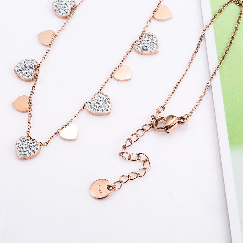 Богемное колье-чокер ожерелье для женщин блестящее хрустальное сердце короткая