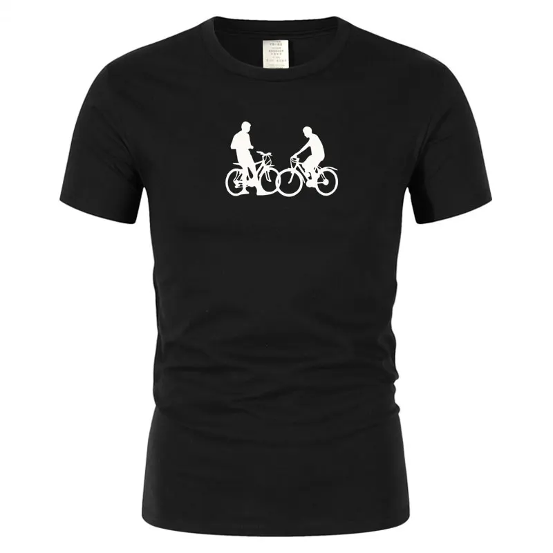 

Men's fun printed two bikes are still exquisite bikes short sleeve short sleeve cotton casual