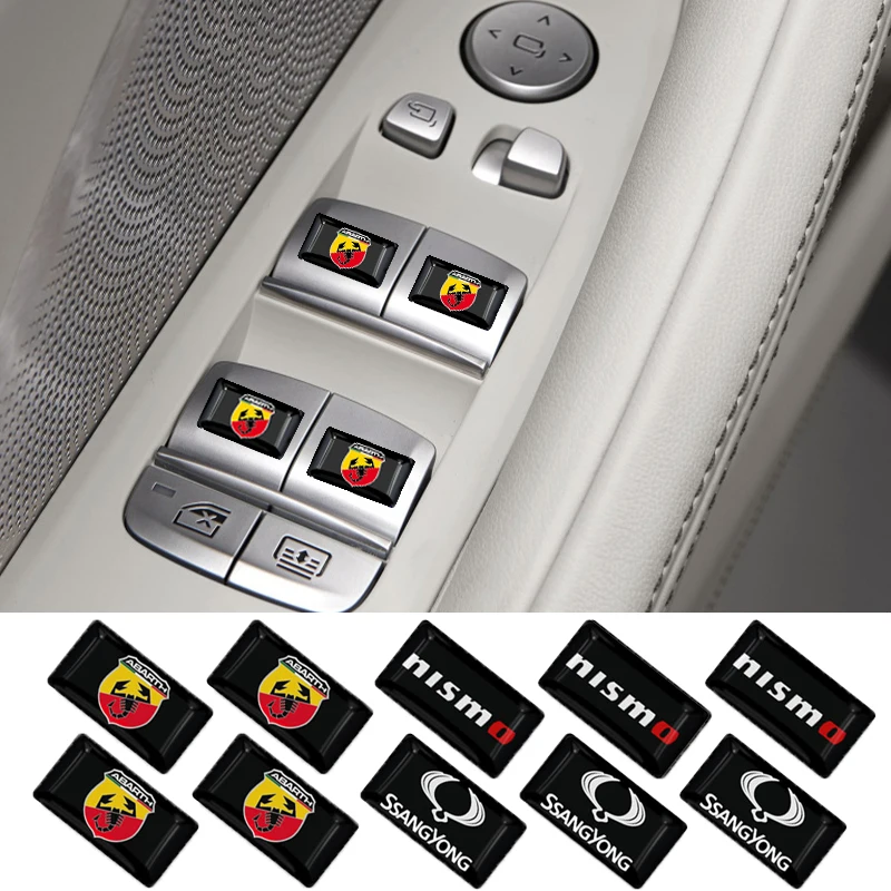 

10pcs Car Window lift button sticker Steering Wheel Decal car interior For Toyota Corolla Rav4 Auris Camry Yaris CHR avensis etc