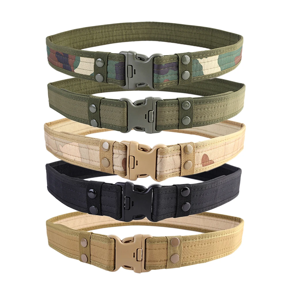 

130cm Army Style Combat Belts 6 Color Quick Release Tactical Belt Fashion Men Canvas Waistband Outdoor Waist Strap Trainer 2021