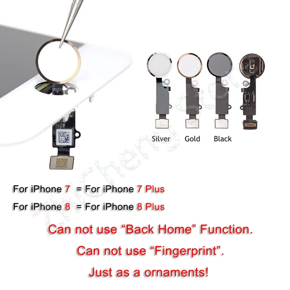 Кнопка домой с гибкими кабелями для iPhone 7 8 Plus 4 &quot5 5&quot кнопка гибкий кабель