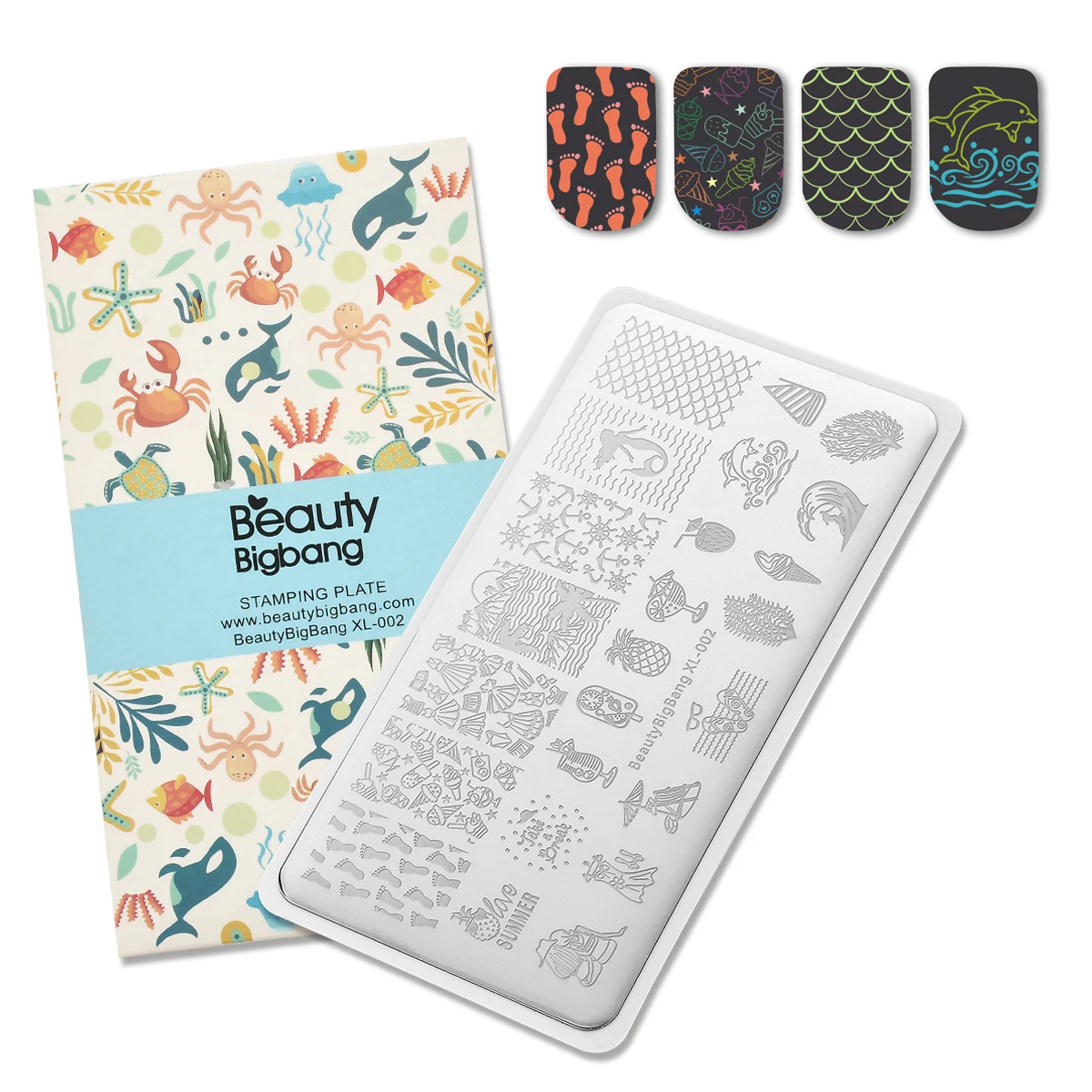 

BeautyBigBang 6*12 см прямоугольные пластины для стемпинга ногтей Летний цветок Геометрия штамп для дизайна ногтей шаблон пластина для изображения...