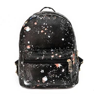 women starry sky printed teenagers shoulder bag black star universe space print female fashion travel laptop school backpack