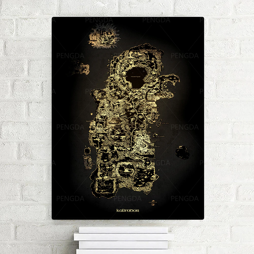 Город золотая линия цифровая карта Модульная картина холст настенные